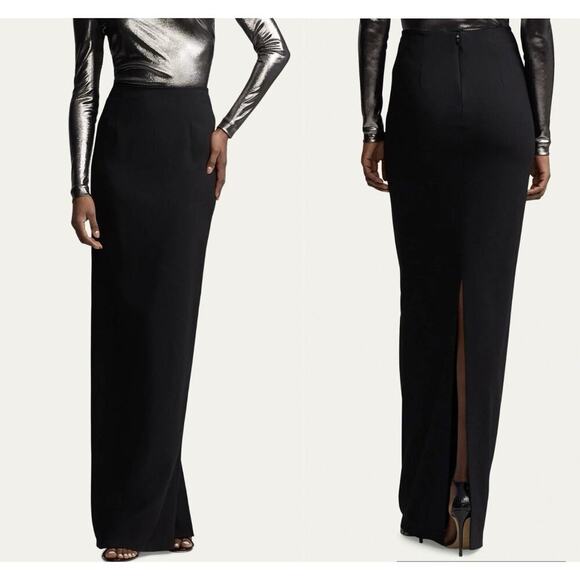 Ralph Lauren Collection Purple Label Wool Cashmere Black Maxi Pencil Skirt 0 XS - Picture 2 of 16
